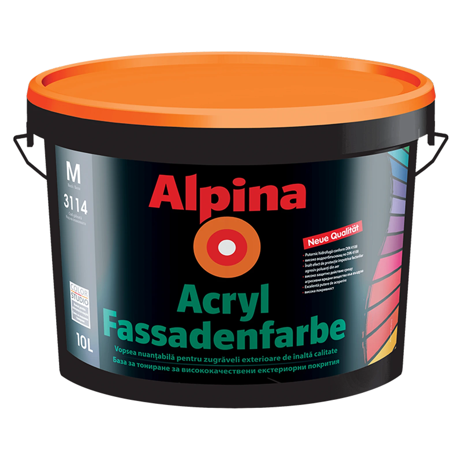 Фасадна боя ALPINA COLORSTUDIO ACRIL - база М, 9.8 л - Image 1