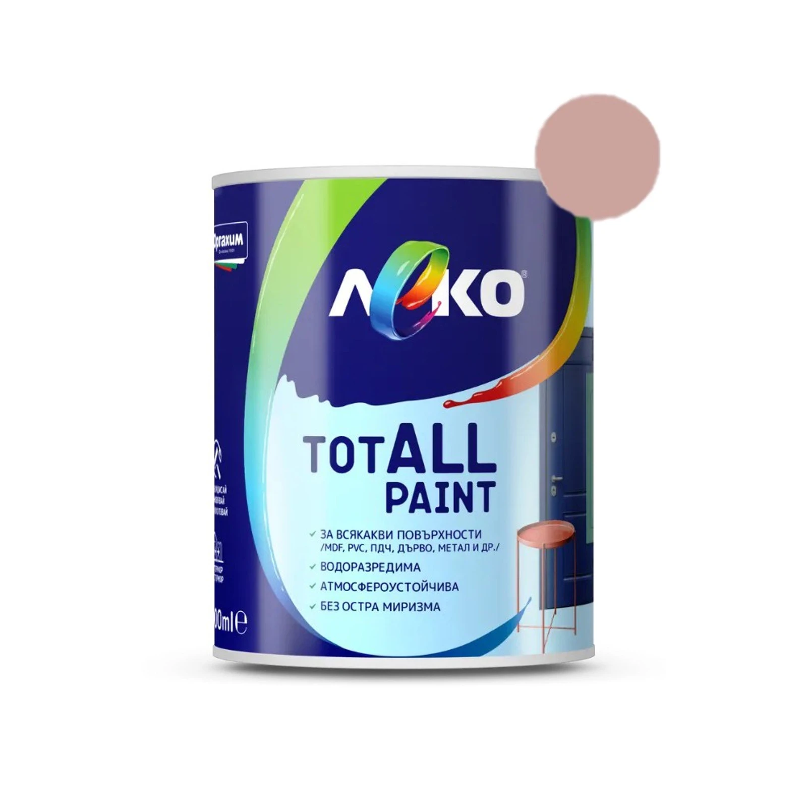 Водоразредима боя Тotall Paint 600 мл Розов кварц LEKO - Image 1
