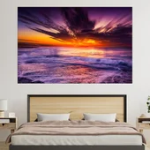 Красив залез над брега на океана - картина пано за стена - Thumbnail 1