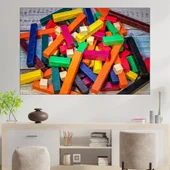 Многоцветни дървени пръчки  - картина пано за стена - Thumbnail 1