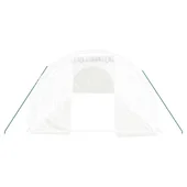 Оранжерия със стоманена рамка бяла 30 м² 10x3x2 м - Thumbnail 3