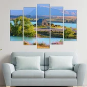 Езеро Текапо в Нова Зенландия - картина пано за стена - Thumbnail 3