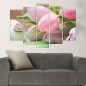 Розови лалета и сърце - картина пано за стена - Thumbnail 3