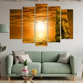 Кораб и залез в океана - картина пано за стена - Thumbnail 3