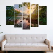 Красиво езеро в Алпите - картина пано за стена - Thumbnail 3