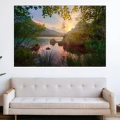 Красиво езеро в Алпите - картина пано за стена - Thumbnail 1