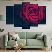 Червена роза с дъждовни капки - картина пано за стена - Thumbnail 3