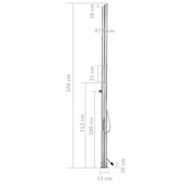 Градински душ, 220 см, неръждаема стомана - Thumbnail 11