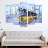 Илюстрация трамвай в Будапеща - картина пано за стена - Thumbnail 3