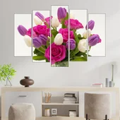 Букет от рози и лалета - картина пано за стена - Thumbnail 3