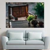 Декорация на бамбукова маса - картина пано за стена - Thumbnail 1