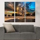 Катедралата Дева Мария в Париж - картина пано за стена - Thumbnail 2