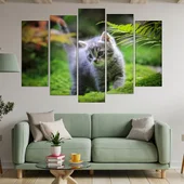 Малко коте в гората - картина пано за стена - Thumbnail 3
