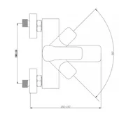 Смесител за вана/душ Life Black черен CASCADA - Thumbnail 3