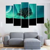Северно сияние и дърво - картина пано за стена - Thumbnail 3