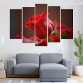 Червена роза в близък план - картина пано за стена - Thumbnail 3
