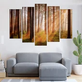 Изгрев в борова гора - картина пано за стена - Thumbnail 3