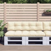 Палетни възглавници, 2 бр, кремави, текстил - Thumbnail 1