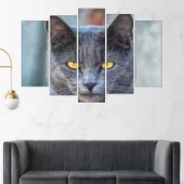 Черна котка с жълти очи - картина пано за стена - Thumbnail 3