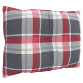 Палетни възглавници, 3 бр, червено каре, текстил - Thumbnail 6