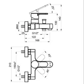 Стенен смесител за вана/душ Roma FORMA VITA - Thumbnail 2