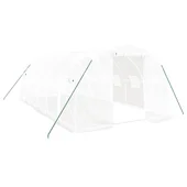 Оранжерия със стоманена рамка бяла 18 м² 6x3x2 м - Thumbnail 1