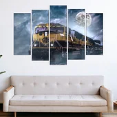 Влак и луна - картина пано за стена - Thumbnail 3