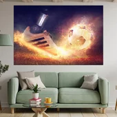 Футбол и огън - абстракция - картина пано за стена - Thumbnail 1