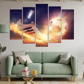 Футбол и огън - абстракция - картина пано за стена - Thumbnail 3