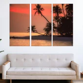 Остров с палми привечер - картина пано за стена - Thumbnail 2