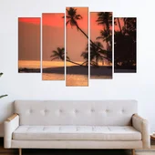 Остров с палми привечер - картина пано за стена - Thumbnail 3