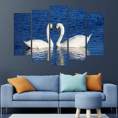 Любовна двойка лебеди - картина пано за стена - Thumbnail 3