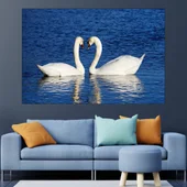 Любовна двойка лебеди - картина пано за стена - Thumbnail 1