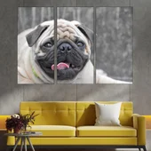 Потрет на куче мопс - картина пано за стена - Thumbnail 2