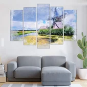 Акварел на вятърна мелница - картина пано за стена - Thumbnail 3