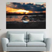 Стъклена топка в пясъка - картина пано за стена - Thumbnail 1