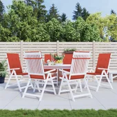 Възглавници за стол 6 бр меланж червени 120x50x4 см плат - VL4002432 - Thumbnail 4