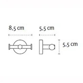 Двойна кръгла закачалка за баня Uno KAPITAN - Thumbnail 2