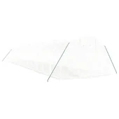 Оранжерия със стоманена рамка бяла 42 м² 14x3x2 м - Thumbnail 2