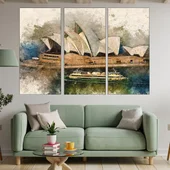 Акварел на операта в Сидни - картина пано за стена - Thumbnail 2