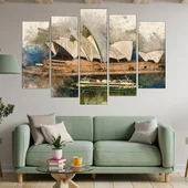 Акварел на операта в Сидни - картина пано за стена - Thumbnail 3