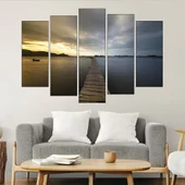 Дървен мост на остров Фукок - картина пано за стена - Thumbnail 3