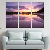 Красив залез над езеро - картина пано за стена - Thumbnail 2