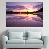 Красив залез над езеро - картина пано за стена - Thumbnail 1