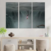 Момиче на въже над водопади - картина пано за стена - Thumbnail 2