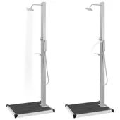 Градински душ с черно корито - стомана 210 см - Thumbnail 3