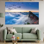 Самотен връх в облаците - картина пано за стена - Thumbnail 1