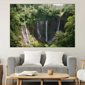 Водопада  tumpaksewu в Индонезия  - картина пано за стена - Thumbnail 1
