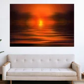 Красив залез над спокойни води - картина пано за стена - Thumbnail 1