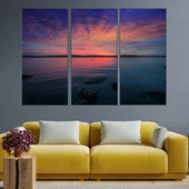 Залез над тихои езеро - картина пано за стена - Thumbnail 2